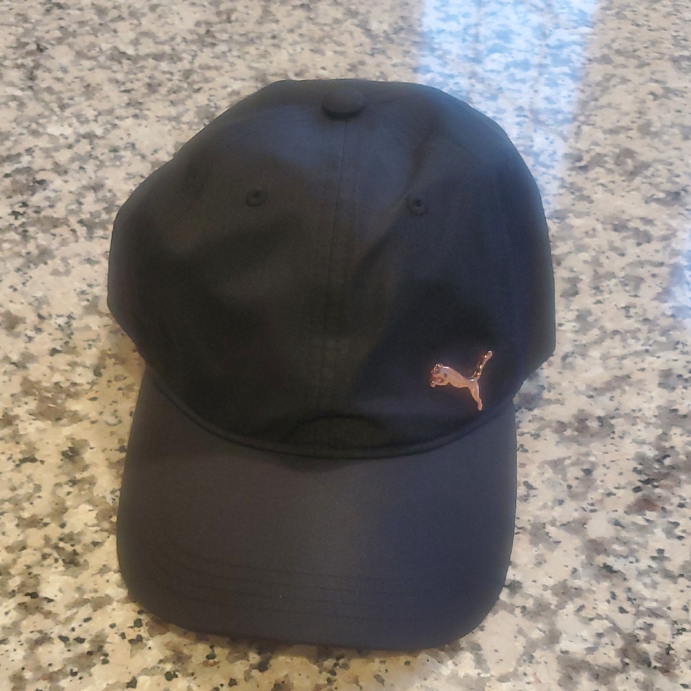 Puma Black Cap With Gold Logo
